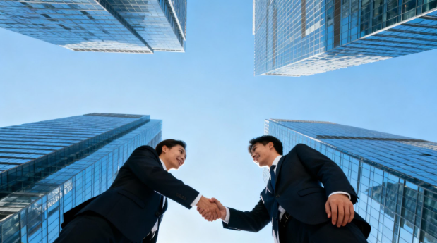 offshore company maintenance Business professionals reviewing annual offshore company compliance documents in a modern office environment.